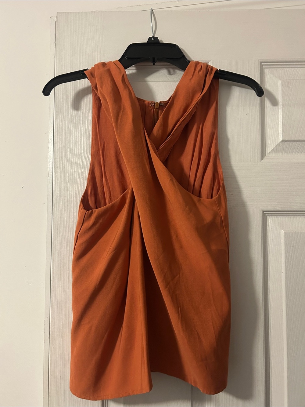 Ellison Orange Cross-Back Sleeveless Dress